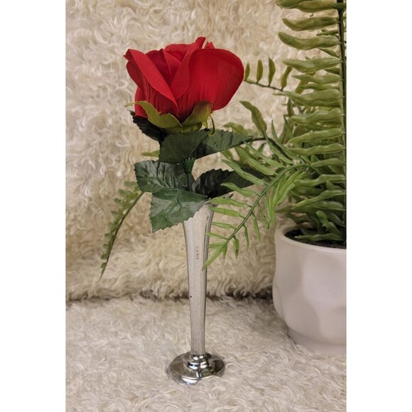 Vintage Silver-Plated Trumpet Bud Vase - Picture 2 of 16